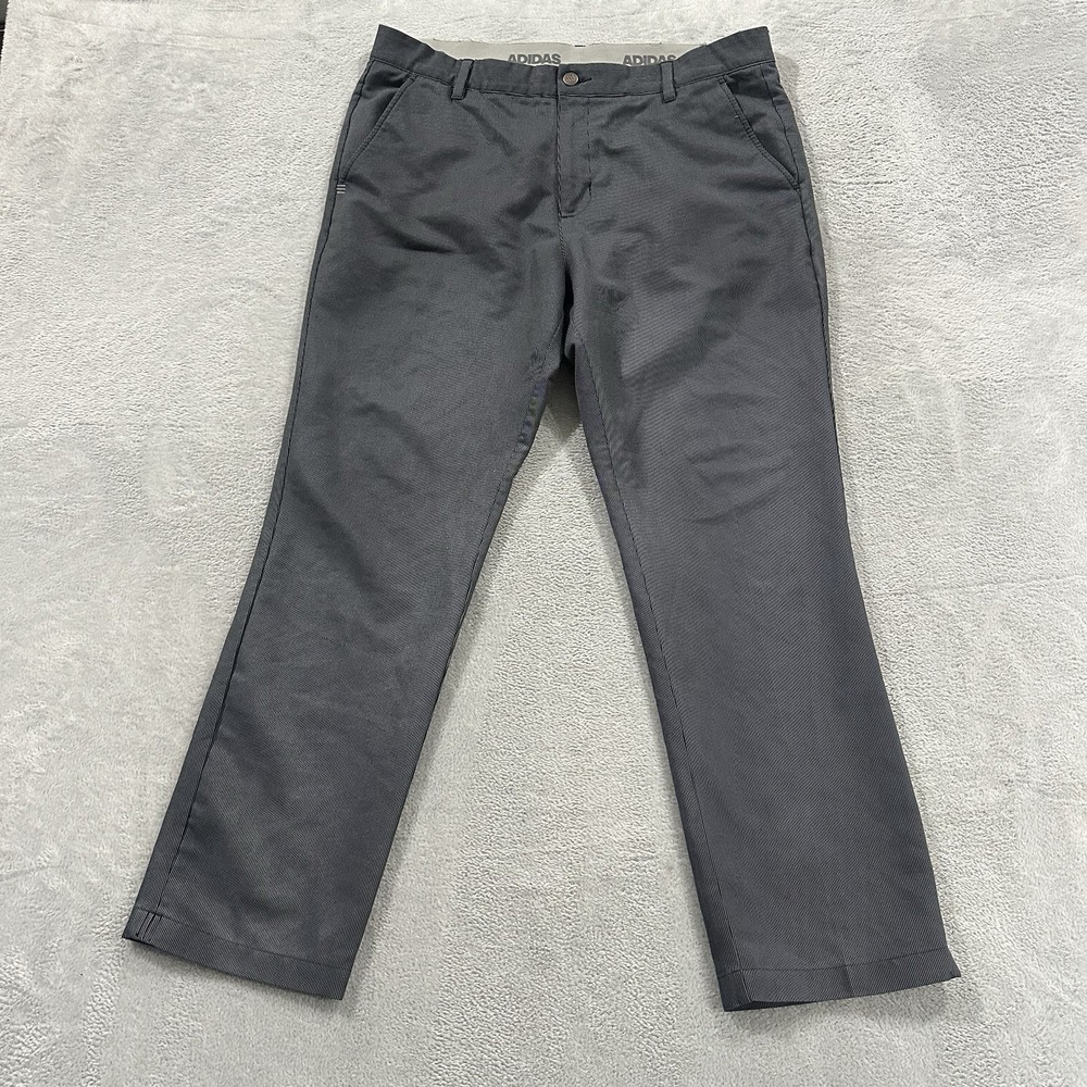 Adidas Golf Pants Men's 36 x 30 Preppy Gray Straight Activewear Elastic Band